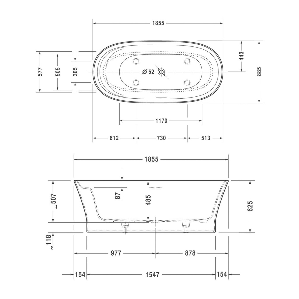 Tina Isla Hidromasaje Cape Cod 185x88,5 cm Blanco | Duomostore